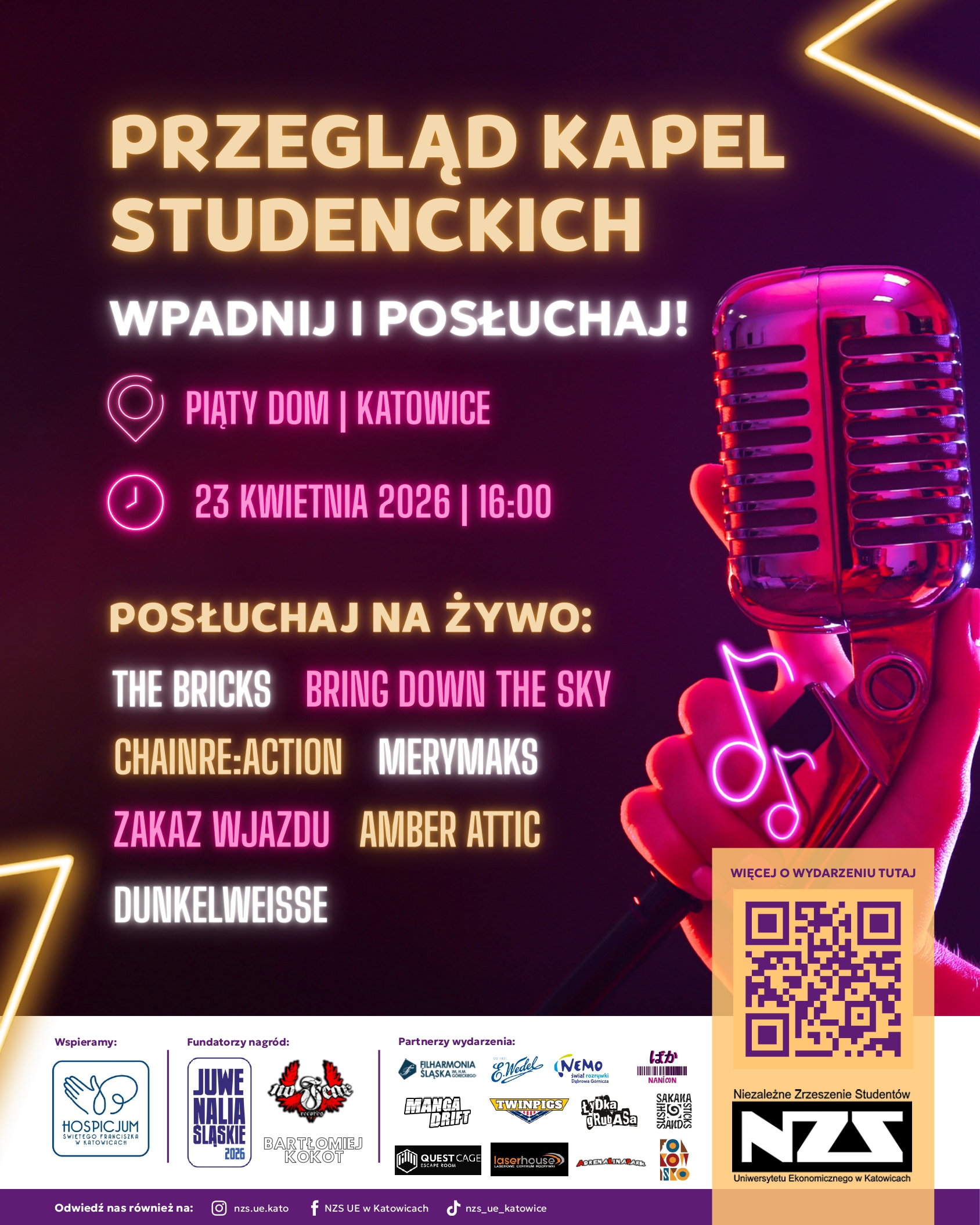 Zaproszenie na Charytatywny Przegląd Kapel Studenckich 2026